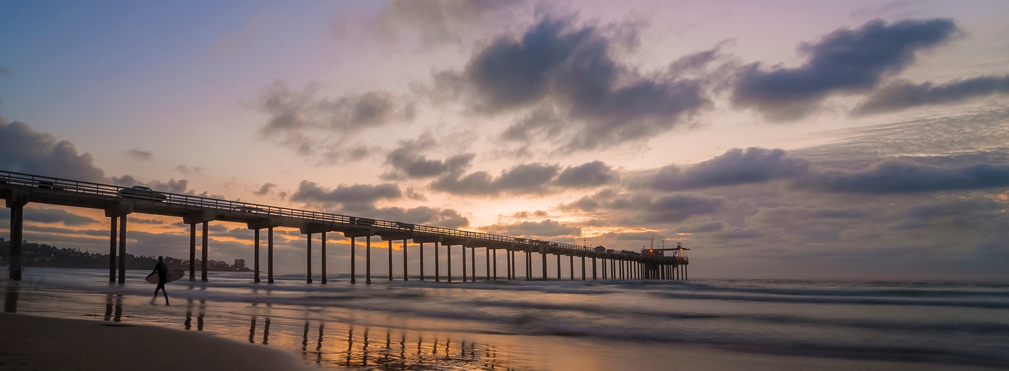 scripps pier at sunset 